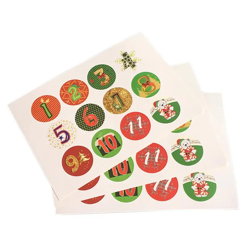 Цифры цифр advent sticker s 120 шт. 1 24 рождественские конфеты уплотнение DIY подарки Decoratio с