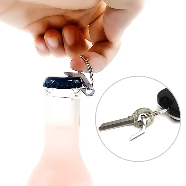 

Practical Beer Bottle Opener Mini Keychain Key Ring Small Tool Stainless Steel Keyring E2S