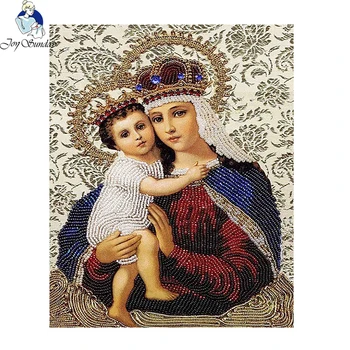 

JoySunday DIY Diamond Painting Cross Stitch Religion Full Square Diamond Embroidery Virgin Mary Jesus Icon School Decor Painting