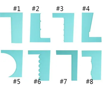 

Hot 300 pcs 8 Type Adjustable Fondant Spatulas Cake Scraper Smoother Cake Edge Smoother Cream Decorating DIY Bakeware Cak