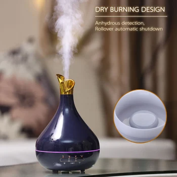 

EU Plug 300ML Aroma Essential Oil Diffuser Ultrasonic Air Humidifier Purifier LED Lights Essential Oil Aroma Diffuser for Home