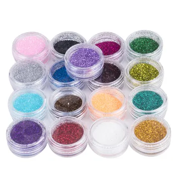 

18 Colores Purpurina Para Uñas Polvo Gel UV Acrílico Decoración Set HE