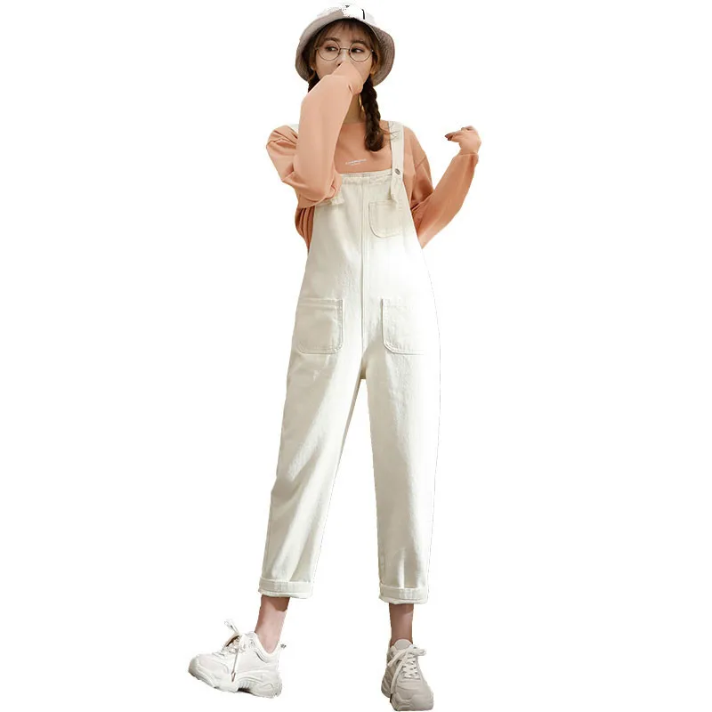 

Women Denim Jumpsuit Ladies Spring Summer Fashion Jeans Rompers Female Casual Pocket Loose Overall Playsuit