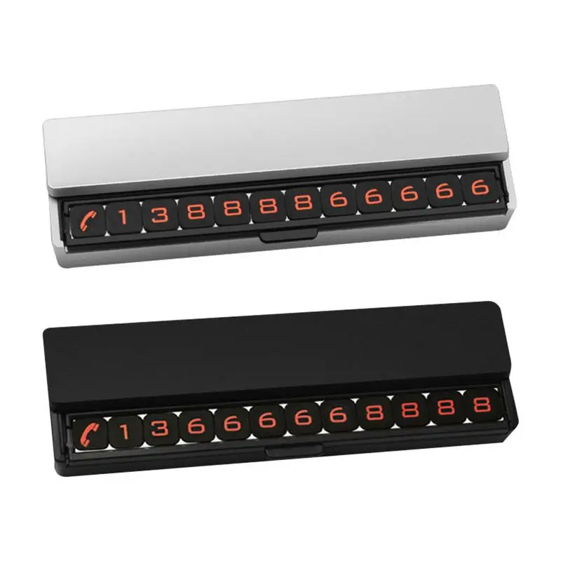 

Universal Car Temporary Stop Sign Hidden Slide Type Double Sided Fluorescent Number Auto Card Sunscreen Non Slip Design Stable