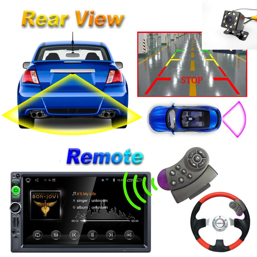 7 &quotAndroid 1 система автомобиля MP5 1080P 2Din четырехъядерный GPS Bluetooth FM AM RDS DAB с задней