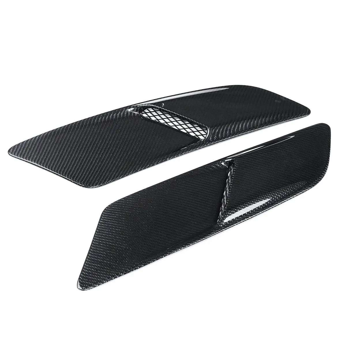 

2x 3K Carbon Fiber Car Front Hood Vents For Ford For Mustang 2015-2017 Car Air Intake Scoop Bonnet Hood Vent 5432
