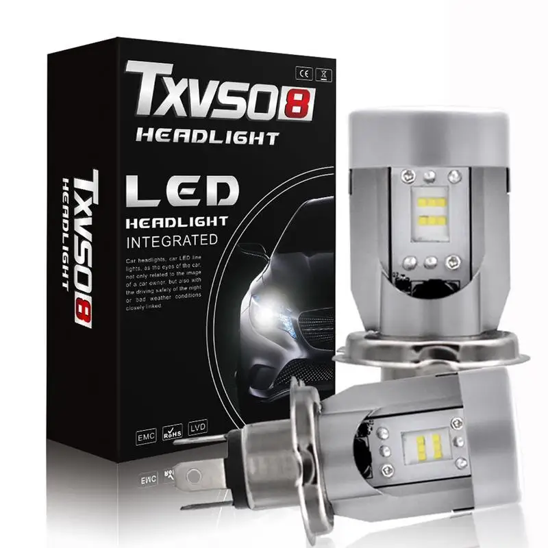 

Universal 2Pcs Automotive Headlight 6000K White LED Car Lamp H4 HID Car Headlight Bulb For TXVSO8 T4 H4 Headlamp LED