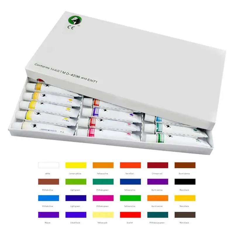 

24 Color Tube Highly Viscous Watercolor Pigment With Watercolor Paint Tubular 12ml For Student Art