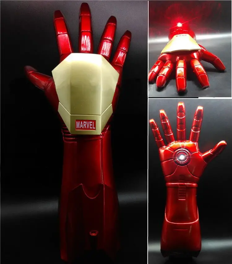 Wearable 11 Iron Man Glow Gloves Laser Cosplay Props Model Toys DC