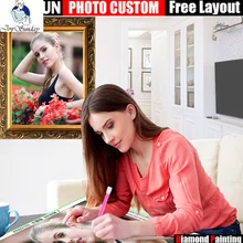 JoySunday Custom Photo! квадратная дрель 5D DIY Алмазная картина персональный заказной вышивка крестиком 3D Мозаика вышивка Декор