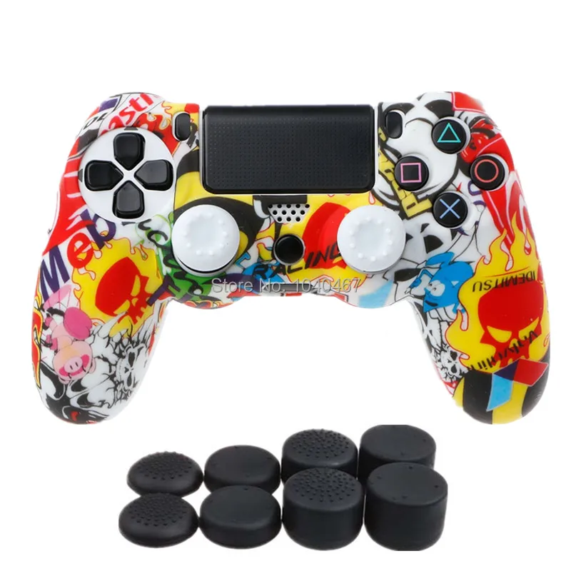 

Soft Silicone Joystick Gamepad Grips Case Cover Thumbstick Caps for Sony DualShock 4 PlayStation 4 PS 4 Pro Slim Controller Case