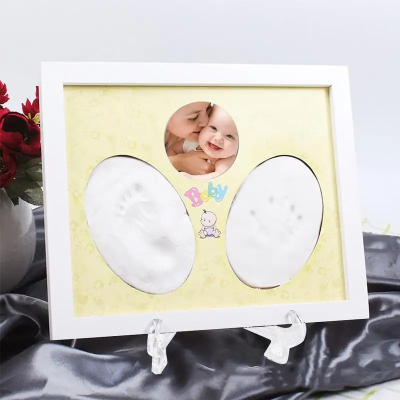 

Baby Memorable Hand Footprint Photo Frame Handprint Mud Baby Gift Mold Hand And Foot Mud Keepsake Kit for Kids Babys Children O3