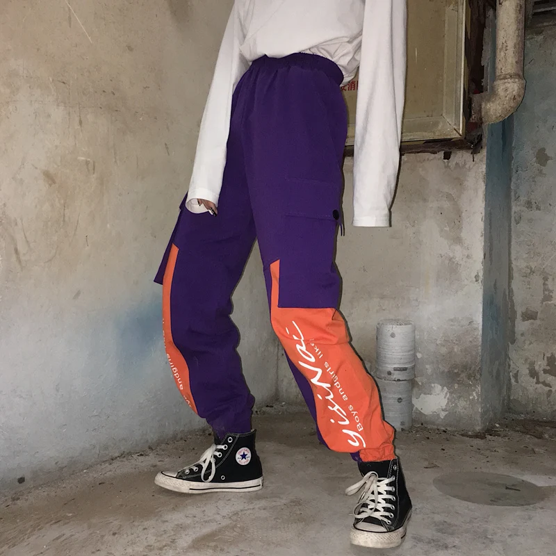 2019 новый корейский Ins Fashiion Harajuku брюки карго для женщин Брюки с карманами свободные хип хоп повседневные штаны для