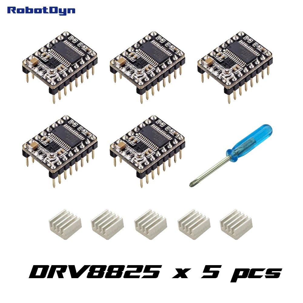 5 шт.-драйвер шагового двигателя DRV8825 для 3D-принтеров