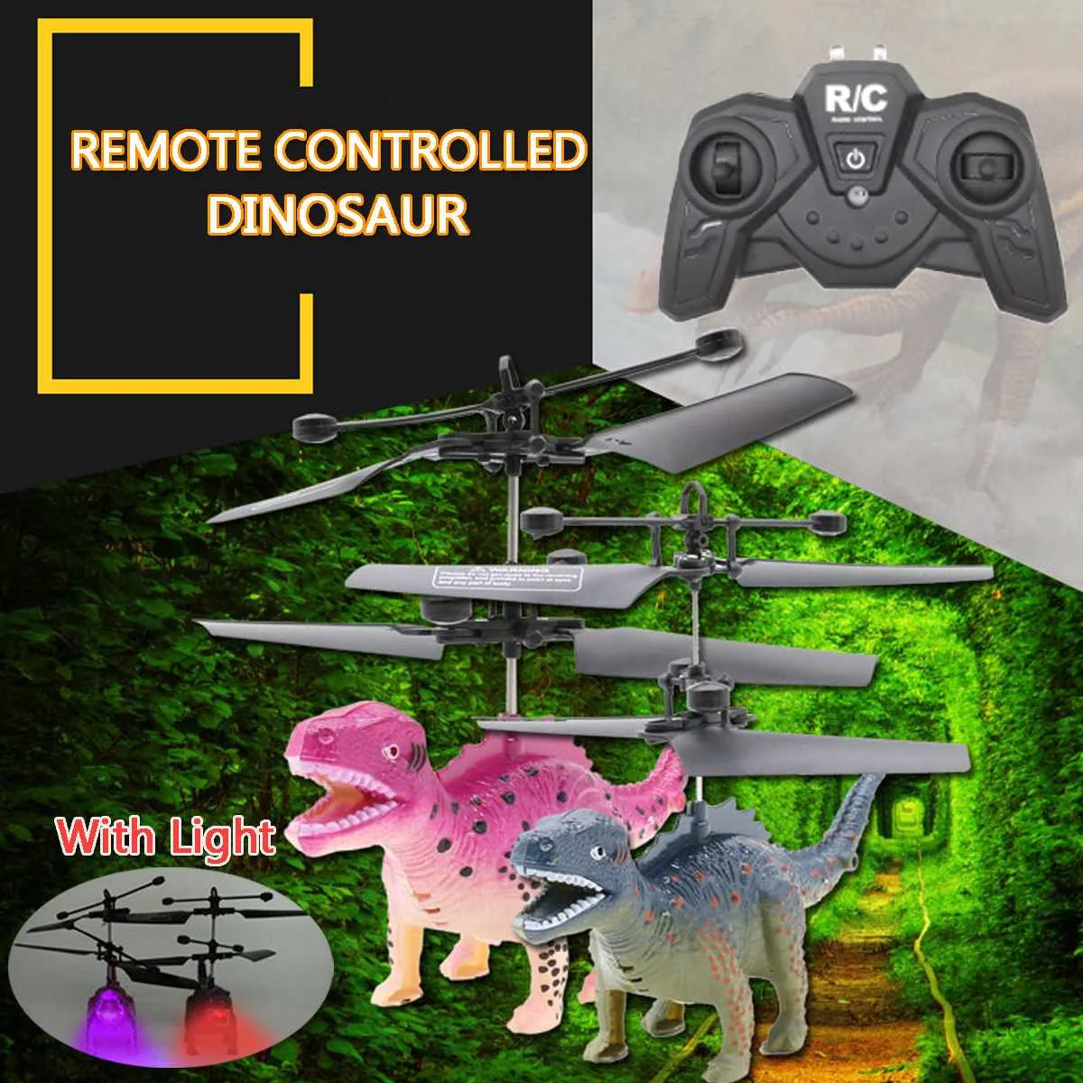4D Remote Control RC Dragon Flying Dinosaur Helicopter Kids Toy Gift with