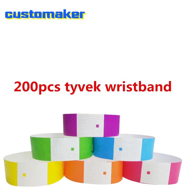 

200 pack colorful Paper Wristbands For Events entrance ticket Wristbands for Bar private Party competition Tyvek bracelet