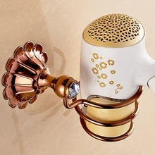 Классический фен-держатель для волос фен-стойка настенная Цветочная основа Настенный дизайн Экономия пространства в ванной комнате