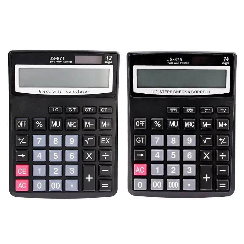 

Solar Powered 12 Digit Large Screen Office Business Finance Calculator