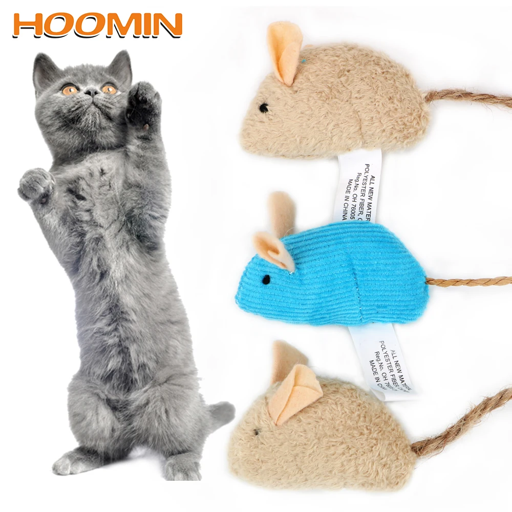 Hoomin 3 шт./компл. Мышь С Кошачьей Мятой смешная кошка игрушки Обучающие интерактивные жевательные игрушки Имитация Плюшевые Мышь кошка поставки