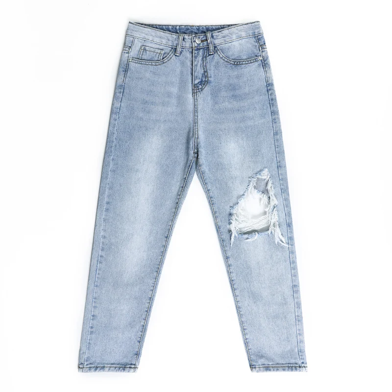 2019 Boyfriend Ripped Jeans For Women Pants Loose Trousers Denim Vintage Mom Jeans High Waist Jeans Woman