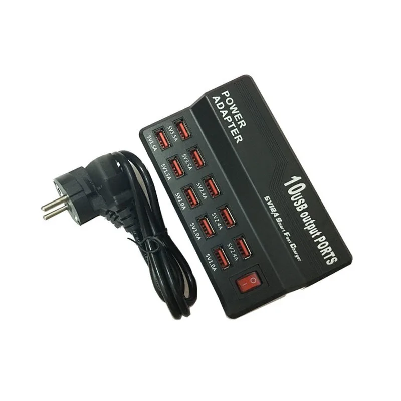 Универсальный 10 порты USB Quick Charge Смарт настенное зарядное устройство переменного