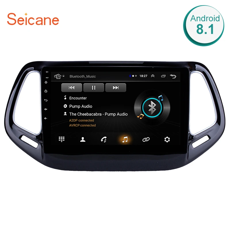 Автомобильный мультимедийный плеер Seicane 2din Android 8 1 GPS навигация для JEEP Compass 2017