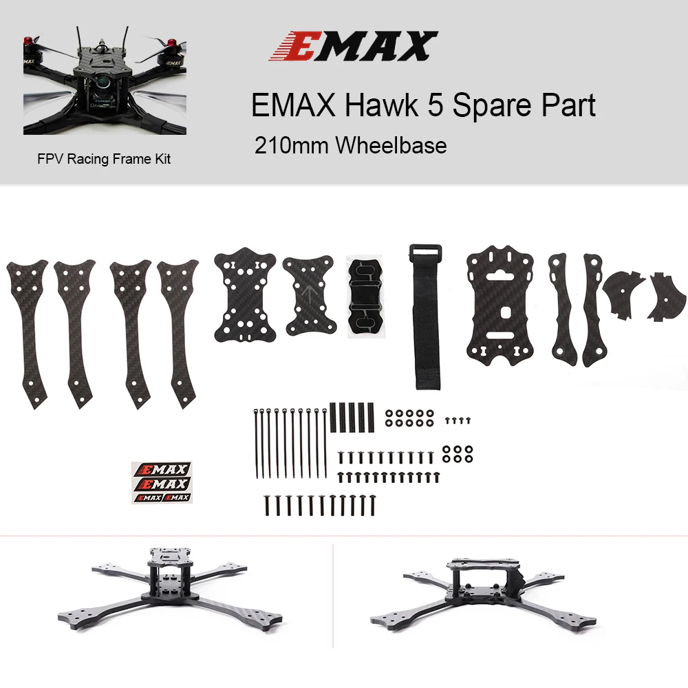 Дрон EMAX 210 мм с рамкой Hawk 5 запасная часть колесная база из углеродного волокна FPV