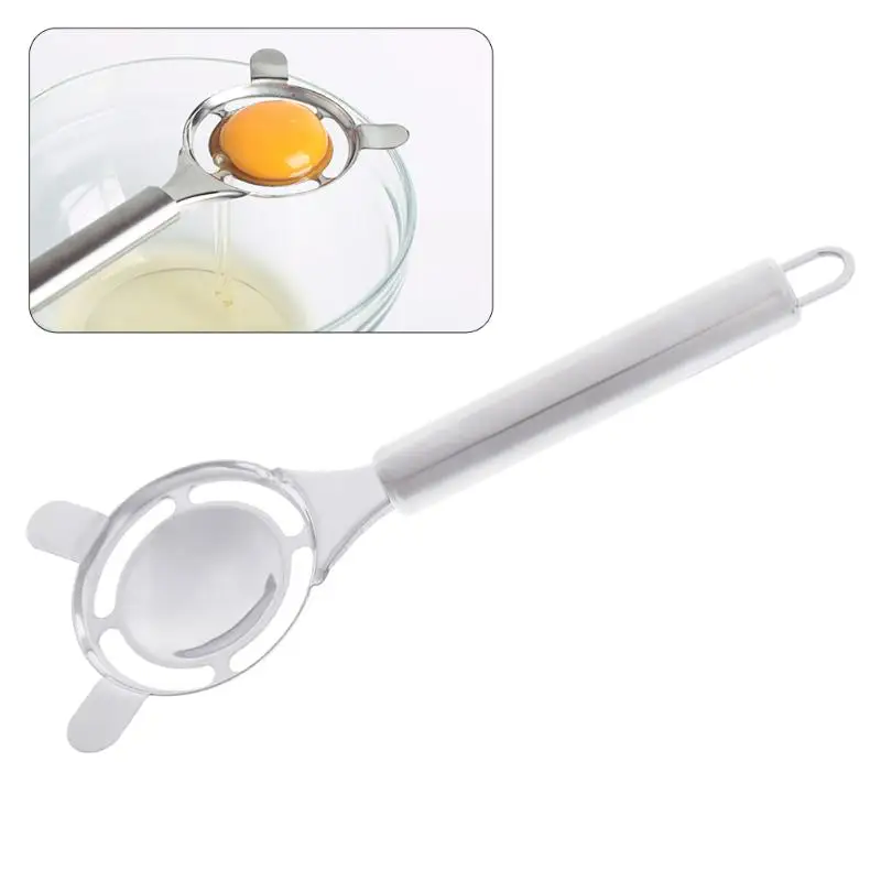 

Stainless Steel Egg Yolk Divider Holder Egg Separator Filter Sieve Separating Funnel Spoon Kitchen Utensils Cooking Tools