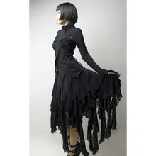 Панк рейв женские готические юбки Лолиты черные Асимметричные стимпанк уличная мода крутые юбки корейские кружевные сексуальные юбки