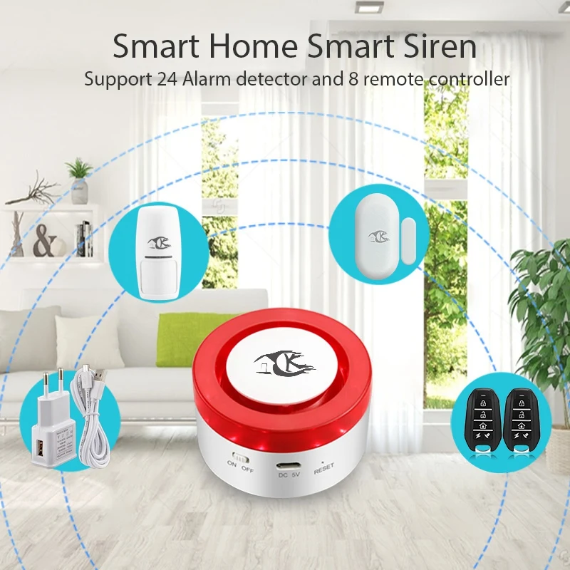 

Smarsecur Wireless Alarm Siren Kits Security System Auto-Dial Works For Smart Life App Control Compatible With Alexa Google Ho