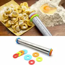 Удобный дом кухня 17 Регулируемый Вертлюги из нержавеющей стали булавки с 4 шт. съемные кольца тесто