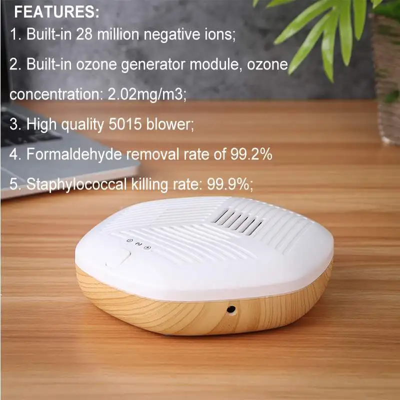 

USB Charge Mini Portable Air Purifiers Negative Ion Ozone Generator Home Car Remove Formaldehyde Air Odor Purification Purifier