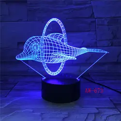 2019 Прекрасный озорной 3D Дельфин светодиодный LED Настольная лампа с USB кабель ночники как дети и подарки для детей дропшиппинг AW-673