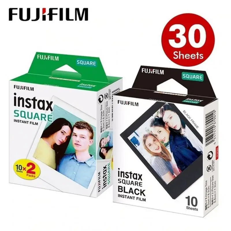 10-30 листов Fujifilm Instax Мини квадратная пленка белая/черная краевая фотобумага для Instax camera SQ10 SQ6 SQ20 Share SP-3 принтера