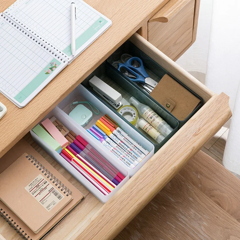 

Drawer Sorting Box Rectangular Partition Plastic Tableware Box Home Office Organizador Storage Box Small Parts Desk Accessories