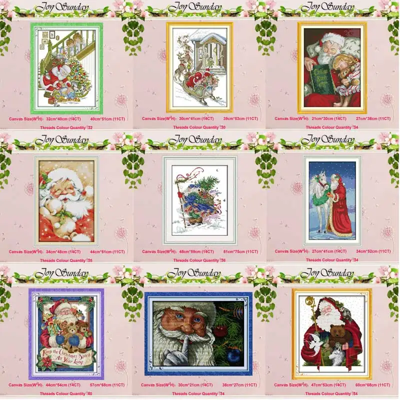 

Merry Christmas Santa Claus Counted Cross Stitch 11CT 14CT Cross Stitch Set Wholesale DIY Cross-stitch Kit Embroidery Needlework