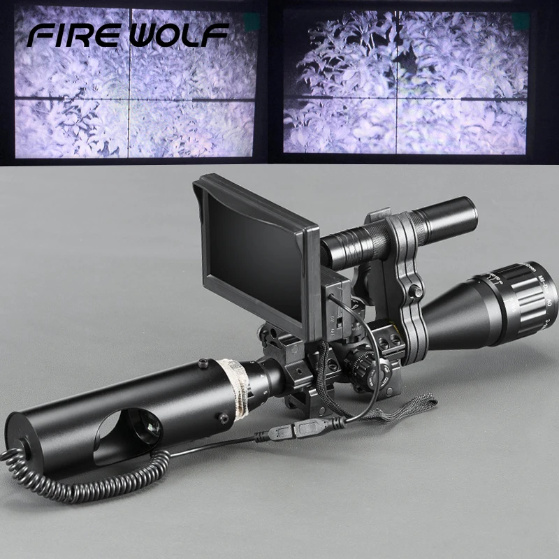 

Tactical Digital Infrared Night Vision Riflescope With LCD and IR Flashlight Optical Sights Hunting Scopes