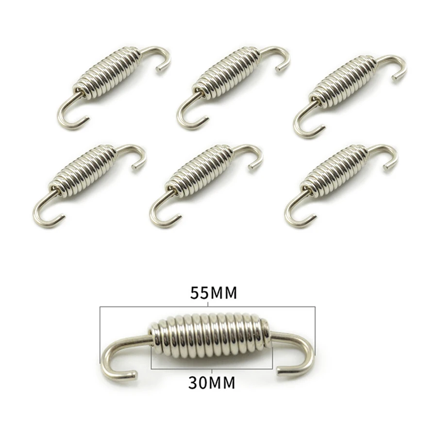 

55mm Motorcycle Exhaust Mounting Spring Rotatable with Welding Fastener 6pcs for Kawasaki
