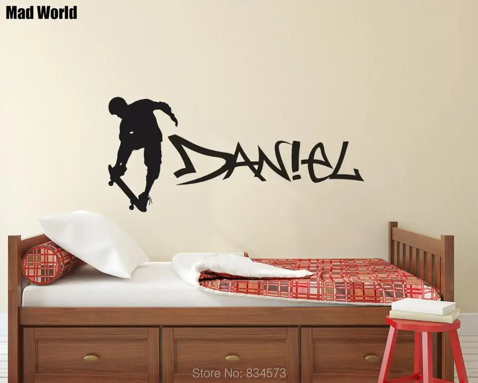 Wall Decal Cool Skate Skateboard Teen Boys Room Vinyl Decal Ig2627 Ebay
