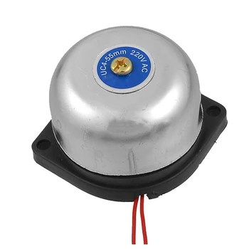 

Silver Tone Metal Shell Fire Alarm Electric Bell 2inch AC 220V