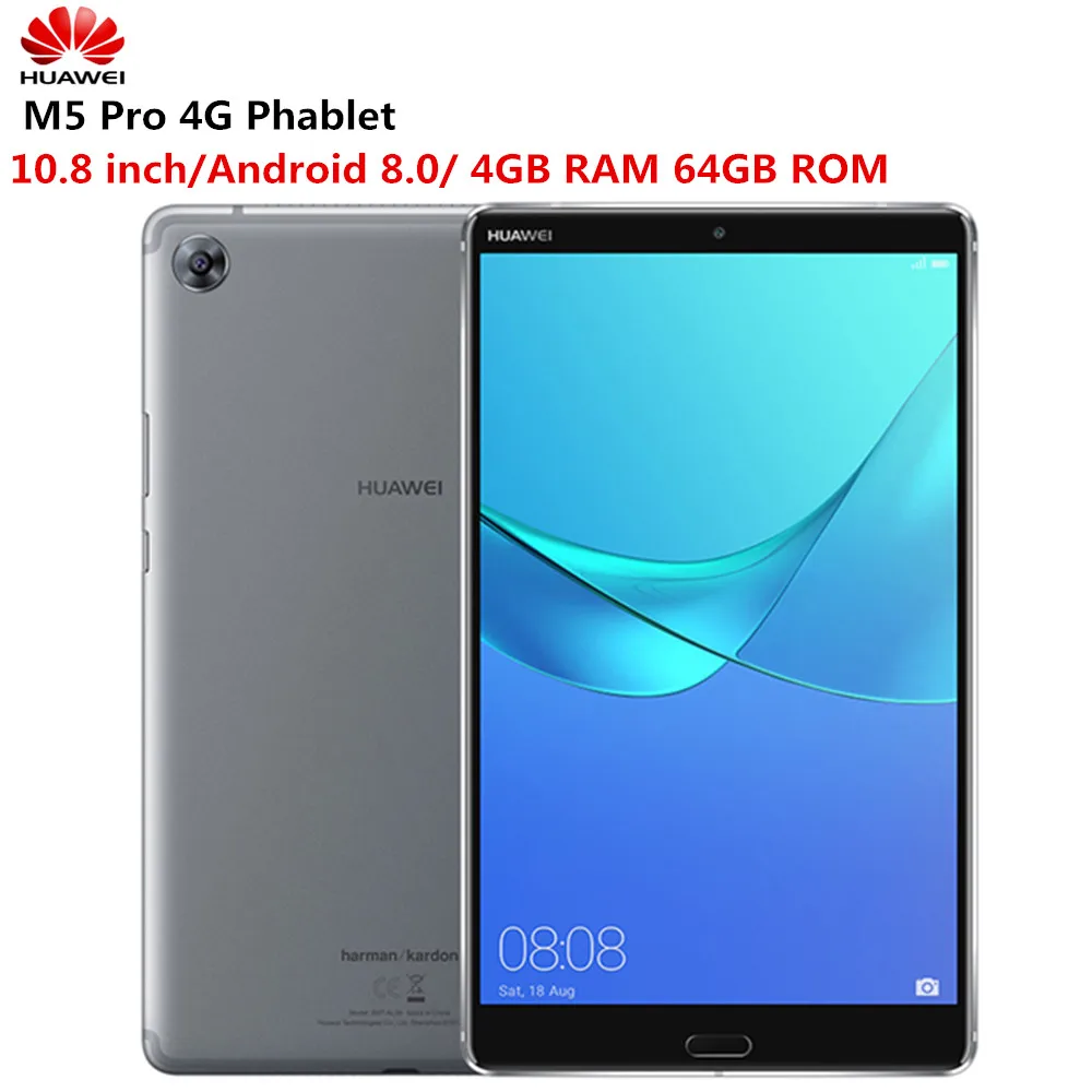 

HUAWEI MediaPad M5 Pro 10.8" Android 8.0 Octa Core Tablet PC Kirin 960 4GB RAM 64GB 2560x1600 2K IPS 7500mAh Fingerprint