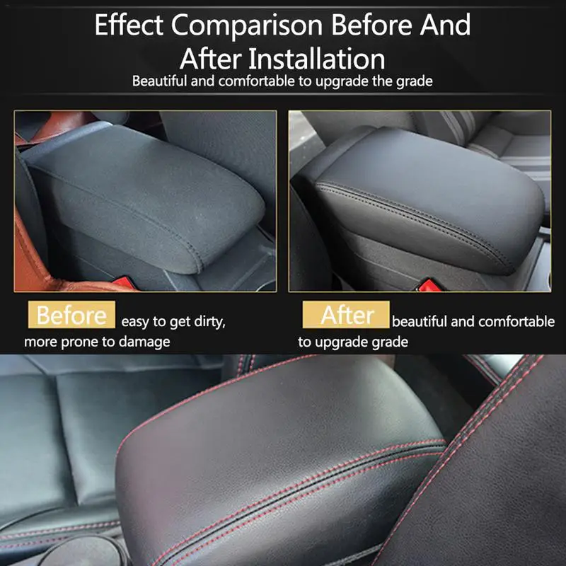 Центральный подлокотник защитный кожаный чехол для VW Golf 7 MK7 2013- Черный Защитный Кожаный Автомобильный подлокотник защитный чехол