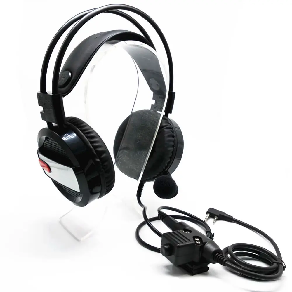 

advanced Intercom Headphones Volume Adjustable U94-PTT Headphones with Glowing Lights for UV5R TH-F8 TK3107