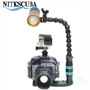 

Nite Scuba Diving RX100 M5 camera housing& loc line handle tray bracket& macro lens& pv52 video light Underwater photography kit