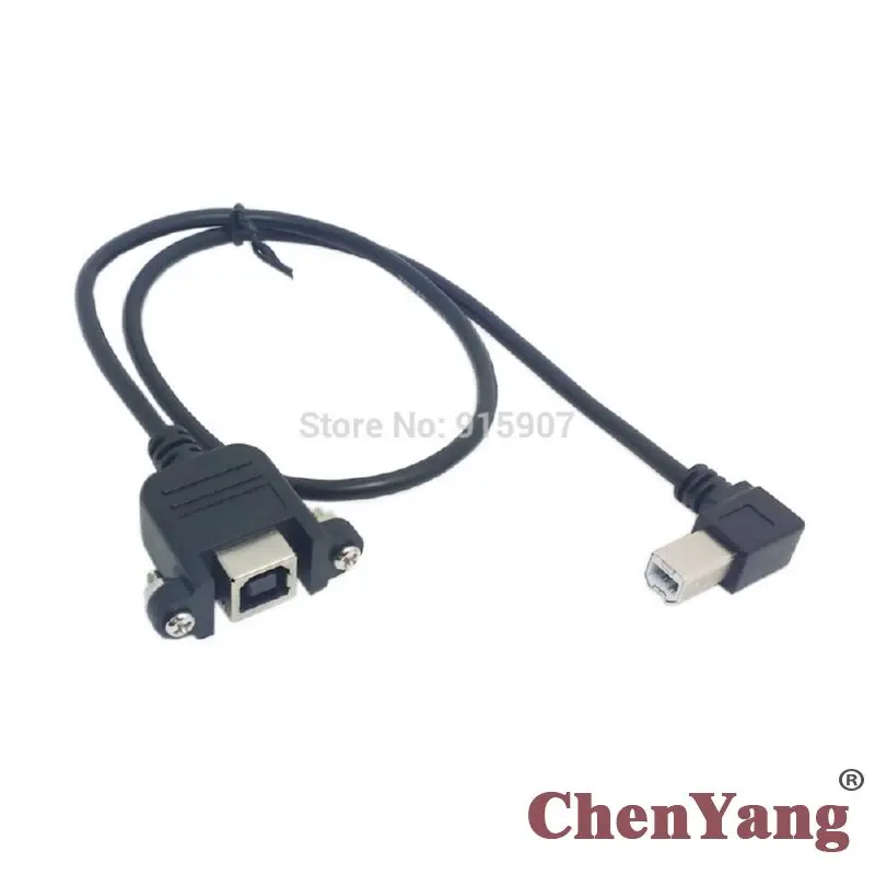

Zihan USB B Type 90 Degree Right AngledMale to Female with Screws for Panel Mount Extension Cable 50cm