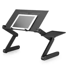 Регулируемый алюминиевый стол для ноутбука, эргономичный портативный поднос для ТВ-кровати, подставка для ПК, настольная подставка для ноутбука, настольная подставка с ковриком для мыши