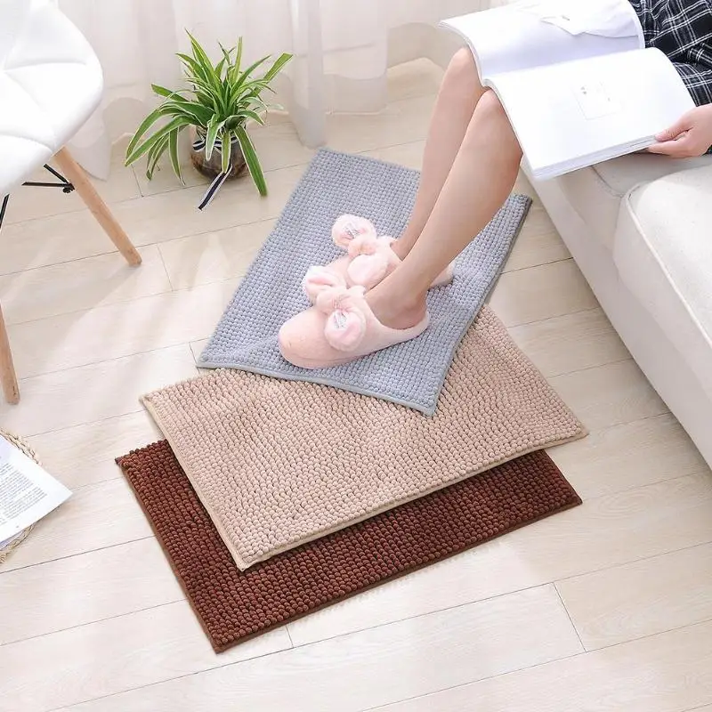 

60x40cm Soft Artificial Pure Color Chenille Carpet Rug Bedroom Kitchen Rug Bedroom Mat Artificial Warm Carpet Textil Area Rugs