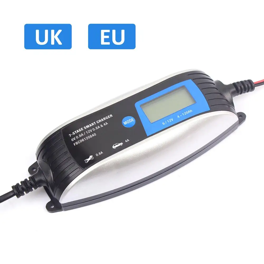 

Motorcycle Car Battery Charger Lead Acid 7-segment Smart Waterproof Charger Automatic Charging Suitable For Most Battery Types