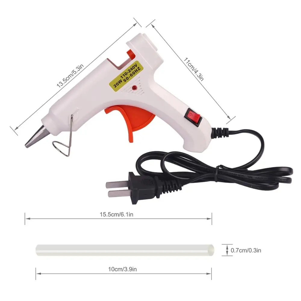 Супер PDR инструменты Маленький белый термоплавкий клеевой пистолет 20 Вт вилка США+ 20 шт. маленькие горячие клеевые палочки Pistolet a colle наборы ручных инструментов
