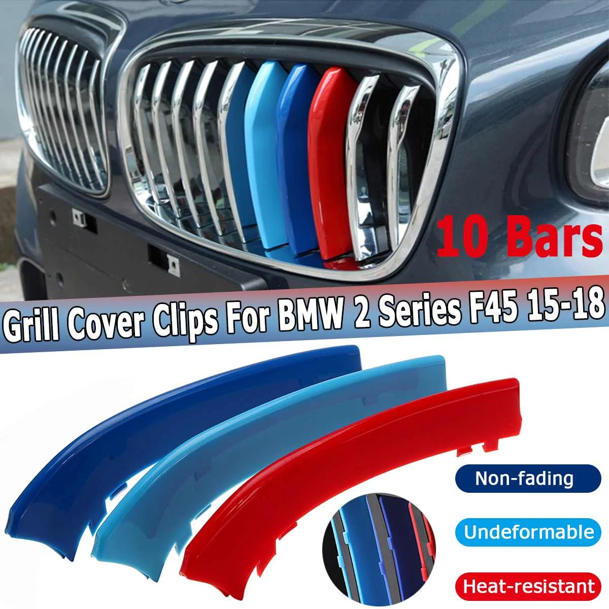 BMW F20 F21 11 Bar 2015-2016 PVC Front Grille Stripe Decal Covers